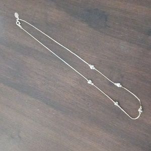 Necklace est. 17" Tag marked Park Lane goldtone 5 heart-shaped design